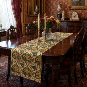 Retro Art Nouveau Lily Pattern by Walter Crane Short Table Runner
