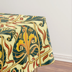 Retro Art Nouveau Lily Pattern by Walter Crane Tablecloth