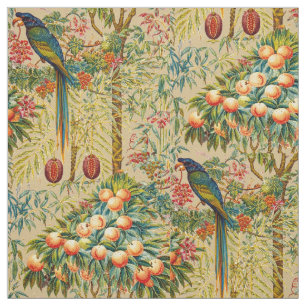 Retro Art Nouveau Macaw Pattern by Walter Crane Fabric