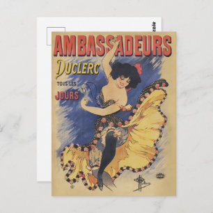 Retro Art Nouveau, Spanish Flamenco Dancer Postcard