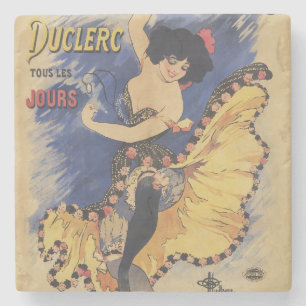 Retro Art Nouveau, Spanish Flamenco Dancer Stone Coaster