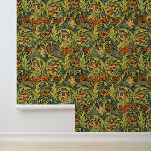 Retro Art Nouveau Wood Notes by Walter Crane Wallpaper