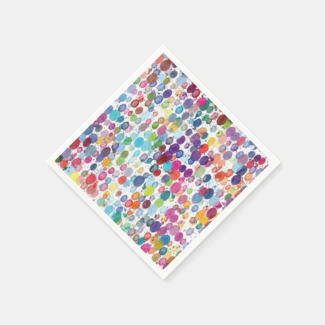 Retro art paint splatter napkins (Corner)