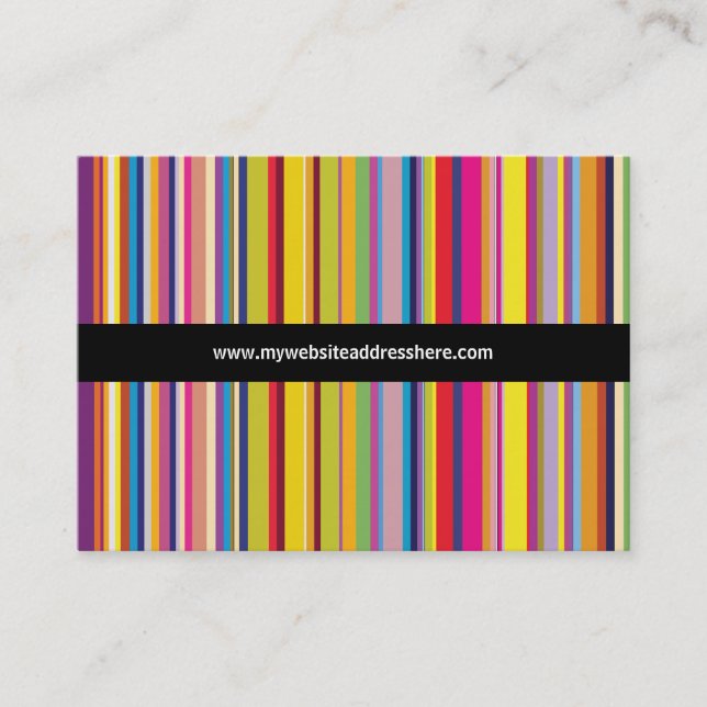 Retro art Striped Chubby Website Business Card (Front)