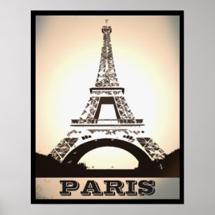 Retro art vintage Paris cover Poster