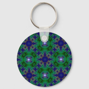 Retro Artdeco in grün blau mit Sterne Key Ring