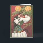 Retro Arto Deco Christmas Greeting Card<br><div class="desc">Vintage / Retro Christmas greeting card.  Lovely couple in a loving embrace in front of a Christmas tree!</div>