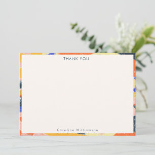 Retro Artsy Abstract Botanical Personalised Thank You Card