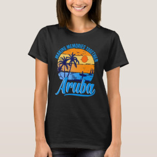 Retro Aruba Caribe Palm Tree Beach Summer Vacation T-Shirt