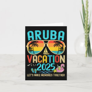 Retro Aruba Vacation 2025 Matching Family Friends  Card