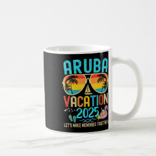 Retro Aruba Vacation 2025 Matching Family Friends Coffee Mug