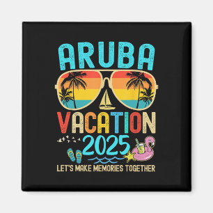 Retro Aruba Vacation 2025 Matching Family Friends Magnet