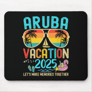 Retro Aruba Vacation 2025 Matching Family Friends Mouse Pad