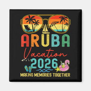 Retro Aruba Vacation 2026 Memories Matching Group Magnet
