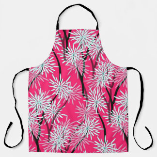 Retro Asian Floral Wallpaper. Apron
