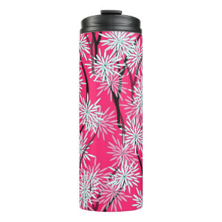 Retro Asian Floral Wallpaper. Thermal Tumbler