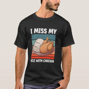 Retro Asian Rice With Chicken Food Lovers Apparel T-Shirt