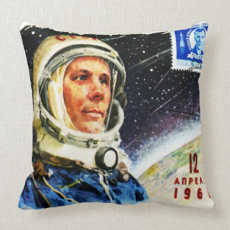 RETRO ASTRONAUT ILLUSTRATION 1960's SPACE TRAVEL  Cushion