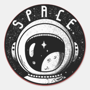 Retro Astronaut Series Classic Round Sticker