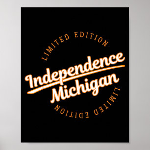 Retro athletic independence mi apparel poster