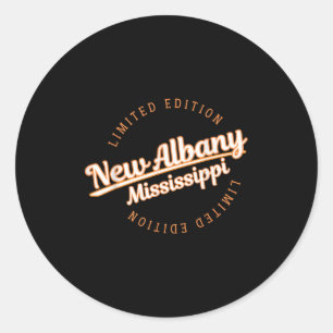 Retro Athletic New Albany Ms Apparel  Classic Round Sticker