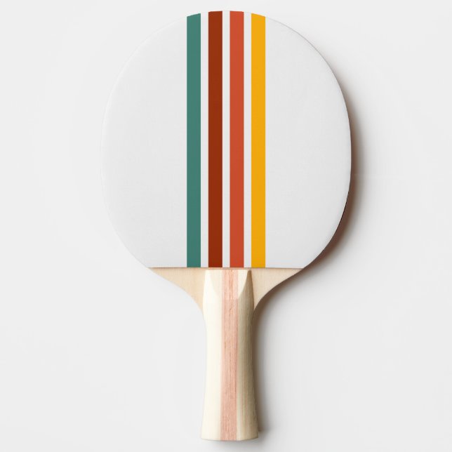 Retro Athletic Stripe Ping Pong Paddle (Front)