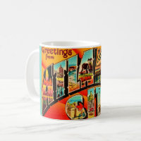 Retro Atlantic City NJ Greetings Postcard