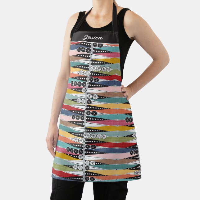 Retro Atomic Age Backgammon  Apron (Insitu)