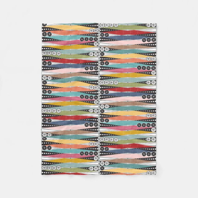 Retro Atomic Age Backgammon  Fleece Blanket (Front)
