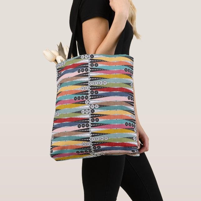 Retro Atomic Age Backgammon  Tote Bag (Close Up)