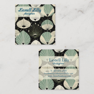 Retro Atomic Age Geometric Modern Pattern  Square Business Card