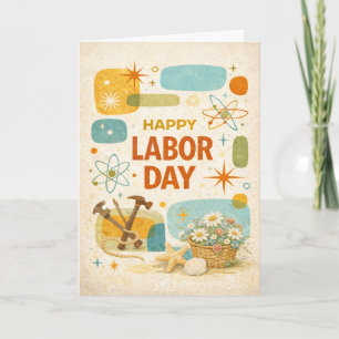 Retro Atomic Age Happy Labor Day Card