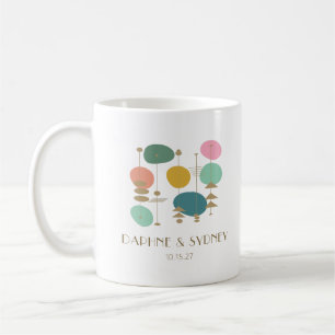 Retro Atomic Age Mid Century Modern Custom Wedding Coffee Mug