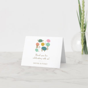 Retro Atomic Age Mid Century Modern Custom Wedding Thank You Card