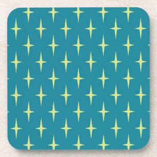 Retro Atomic Age Star Pattern Coaster
