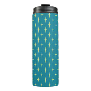 Retro Atomic Age Star Pattern Thermal Tumbler