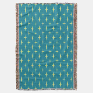 Retro Atomic Age Star Pattern Throw Blanket