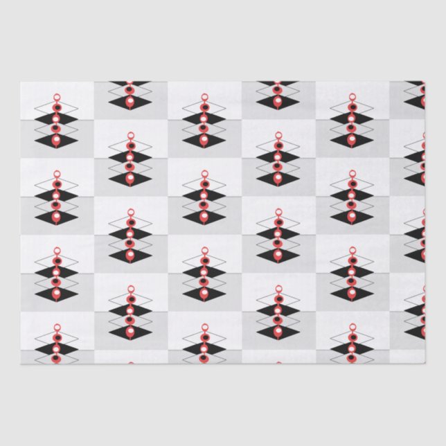 Retro Atomic Art Baubles & Planes Tissue Paper (Front)