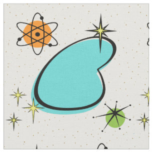 Retro Atomic Boomerang and Starbursts fabric