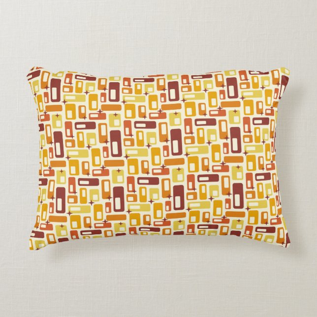 Retro Atomic Capsules Starburst Pattern Decorative Cushion (Front)