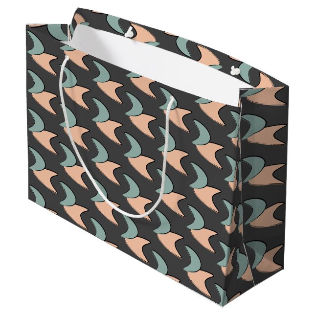 Retro Atomic Crescents Pattern Gift Bag (Back Angled)