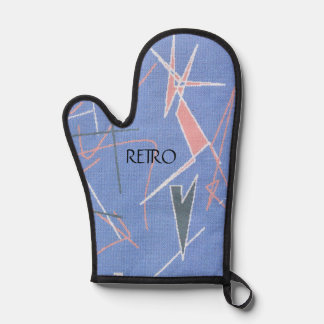 Retro Atomic Diamonds Triangles Oven Mitt