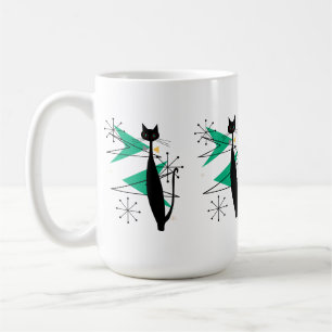 Retro Atomic Era MCM Cool Cat  Coffee Mug