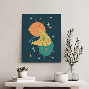 Retro Atomic Era Mid Century Abstract Art Canvas Print