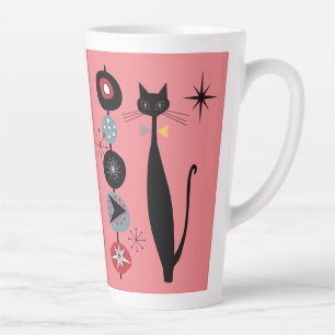 Retro Atomic Era Mid Century Modern Cool Cat Kabob Latte Mug