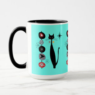 Retro Atomic Era Mid Century Modern Cool Cat Kabob Mug