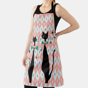 Retro Atomic Era Mid Century Modern Cool Cats Apron
