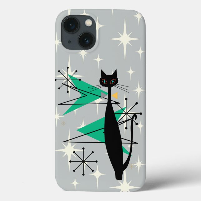 Retro Atomic Era Mid Century Modern MCM Cool Cat Case-Mate iPhone Case (Back)
