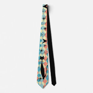 Retro Atomic Era Mid Century Modern MCM Cool Cat N Tie