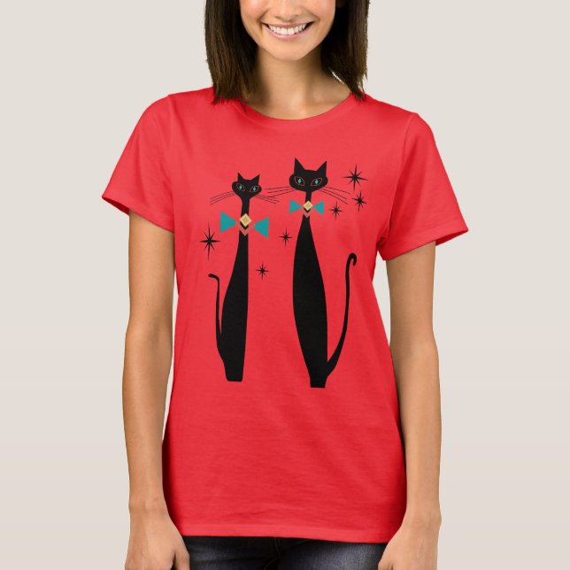 Retro Atomic Era Mid Century Modern MCM Cool Cat P T-Shirt (Front)